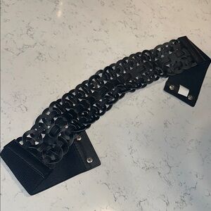 Black Braided Leather Belt